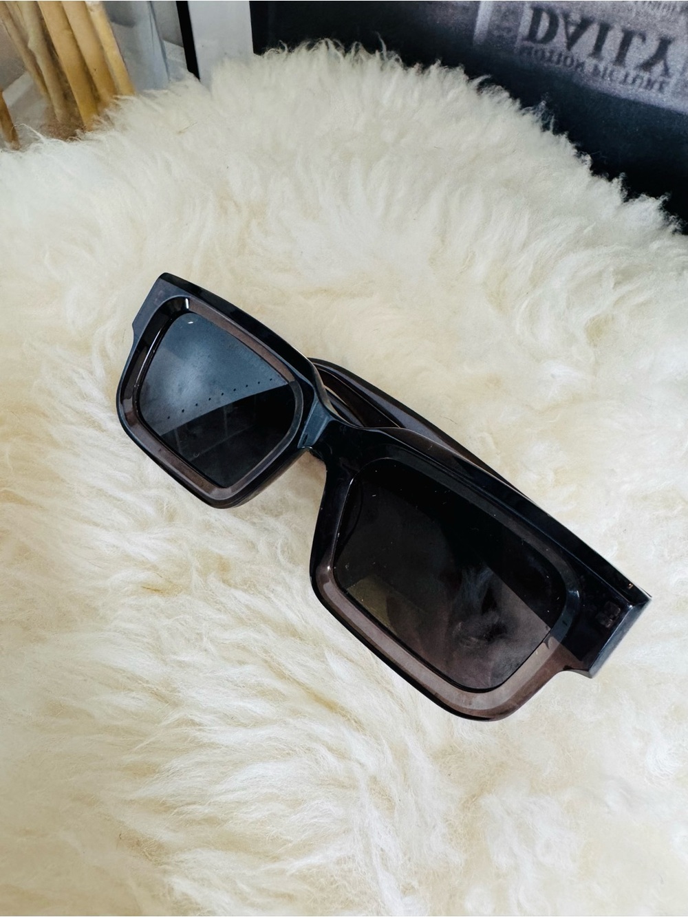Men's Black Square Frame Sunglasses